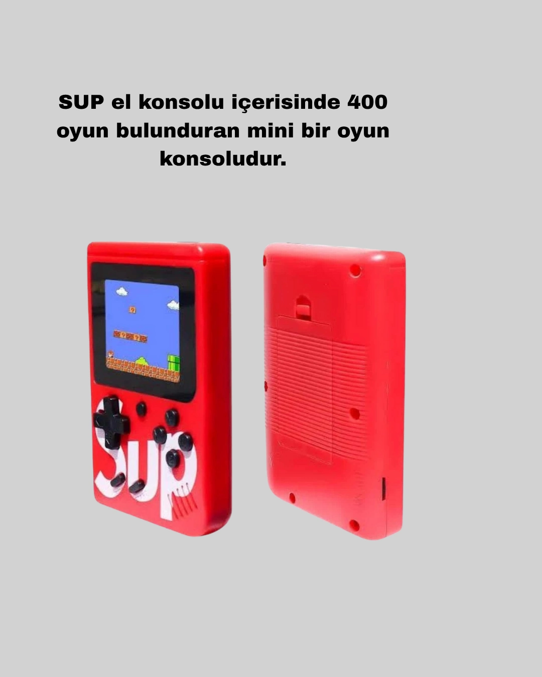 Sup Retro El Konsolu – 500 Oyun, 2 Lu, 3 İnç Ekran, Taşınabilir Şarjlı Atari ( Lisinya )