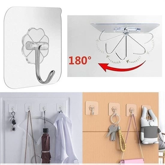 Süper Güçlü Yapışkanlı Suya Dayanıklı Şeffaf Askı 5li Set Yeniden Kullanılabilir Kancalar ( Lisinya ) Süper Güçlü Yapışkanlı Suya Dayanıklı Şeffaf Askı 5li Set Yeniden Kullanılabilir Kancalar ( Lisinya )