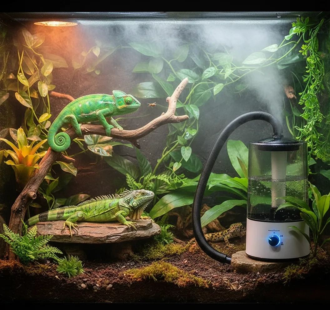Sürüngen Teraryumu Nemlendirici Sis Makinesi - Ultrasonik Otomatik Buhar Üretici | Bukalemun, İguana, Gecko İçin ( Lisinya ) Sürüngen Teraryumu Nemlendirici Sis Makinesi - Ultrasonik Otomatik Buhar Üretici | Bukalemun, İguana, Gecko İçin ( Lisinya )