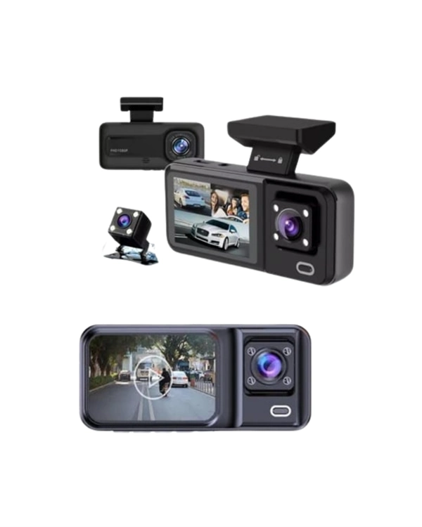 Sürüş Ve Park Halinde Kesintisiz Güvenlik İçin 3 Kameralı Profesyonel Dashcam ( Lisinya )