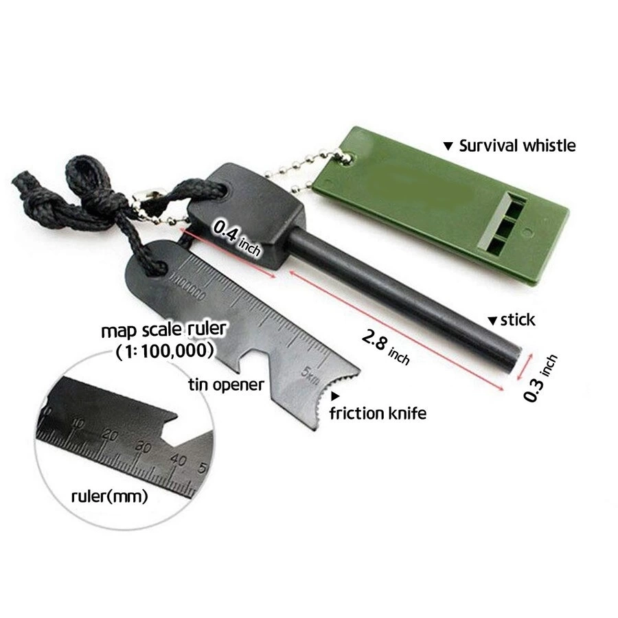 Survive Magnezyum Çubuğu Ateş Başlatıcı Çakmak Taşı ( Lisinya )