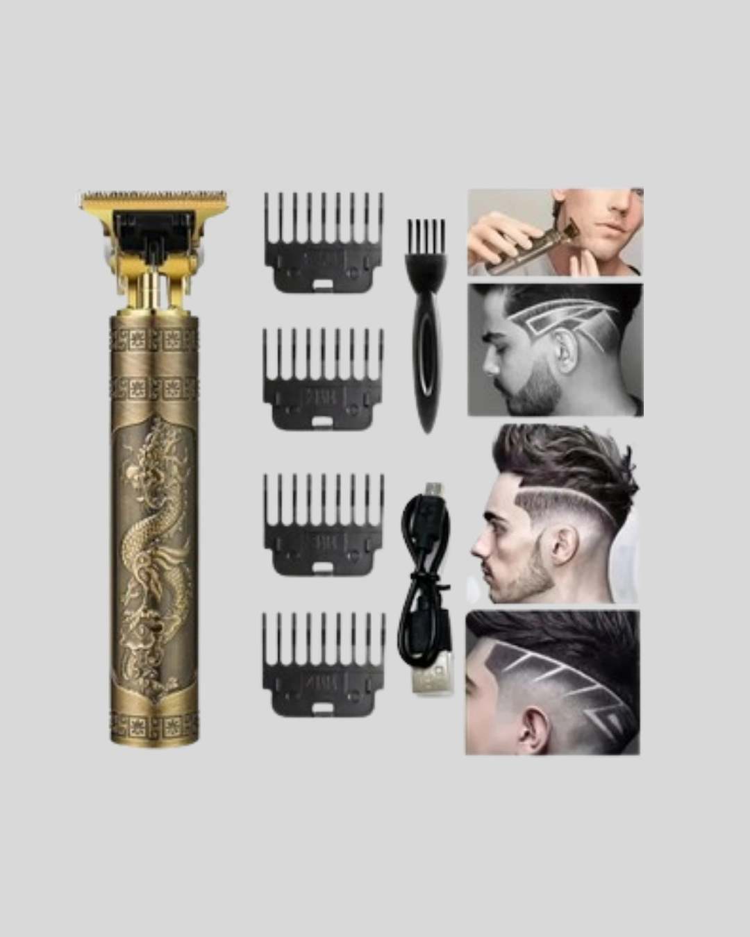 T Bıçaklı Profesyonel Çizik Tıraş Makinesi Seti – 120 Dakika Kullanım, Şarjlı & Kablolu ( Lisinya )