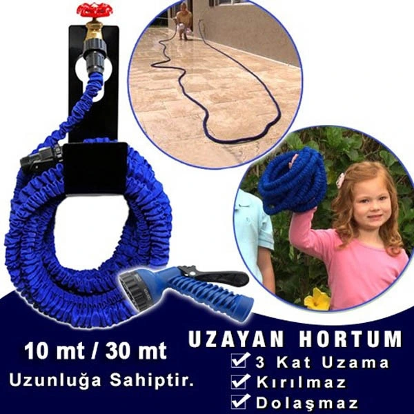 Tabancalı Uzayan Hortum 30 Metre ( Lisinya )