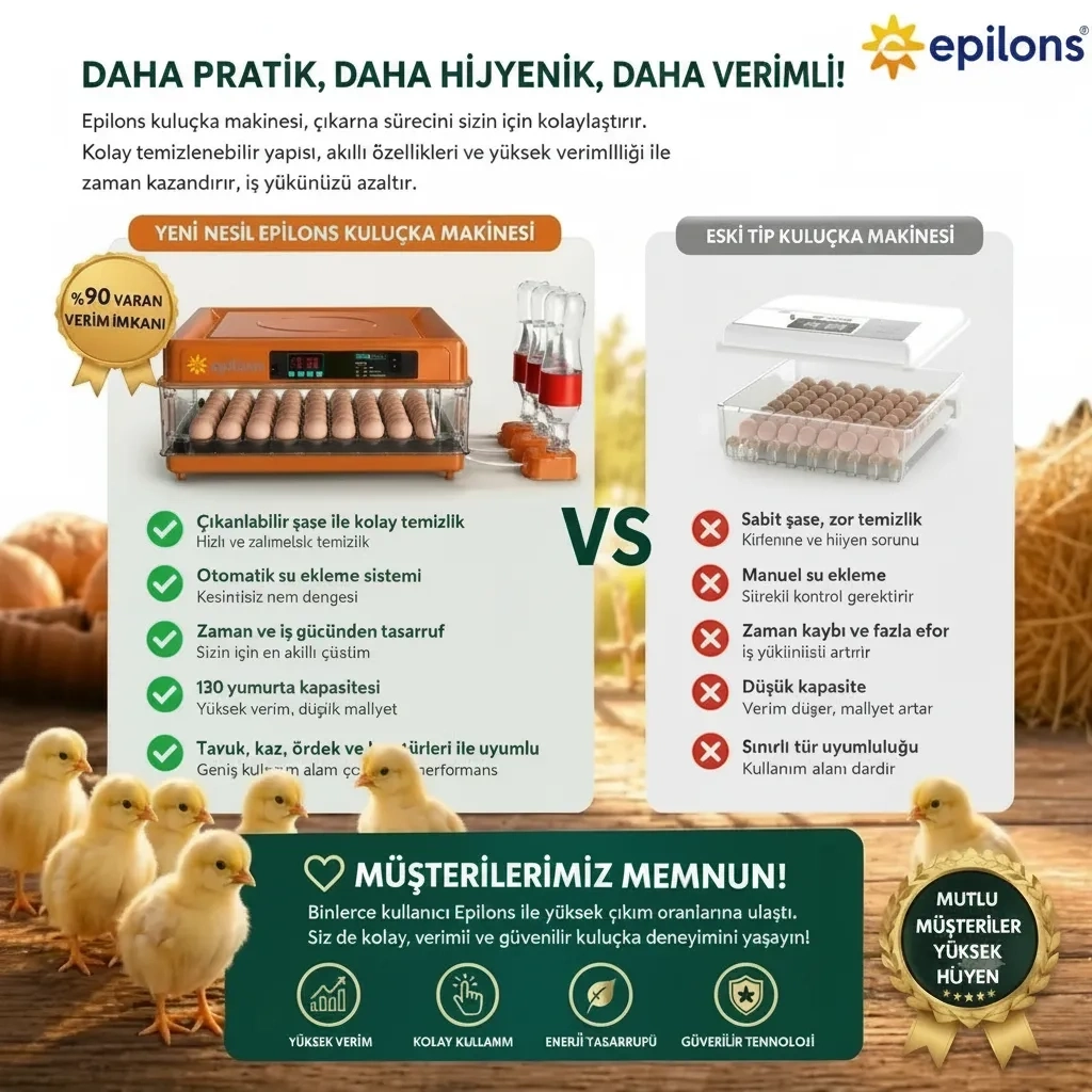 Tam Otomatik Kuluçka Makinesi 130 Yumurta Kapasiteli | Akıllı Isı ve Nem Kontrolü | Otomatik Yumurta Çevirme | Otomatik Su Sistemi | Ayarlanabilir Viyol ( Lisinya ) Tam Otomatik Kuluçka Makinesi 130 Yumurta Kapasiteli | Akıllı Isı ve Nem Kontrolü | Otomatik Yumurta Çevirme | Otomatik Su Sistemi | Ayarlanabilir Viyol ( Lisinya )