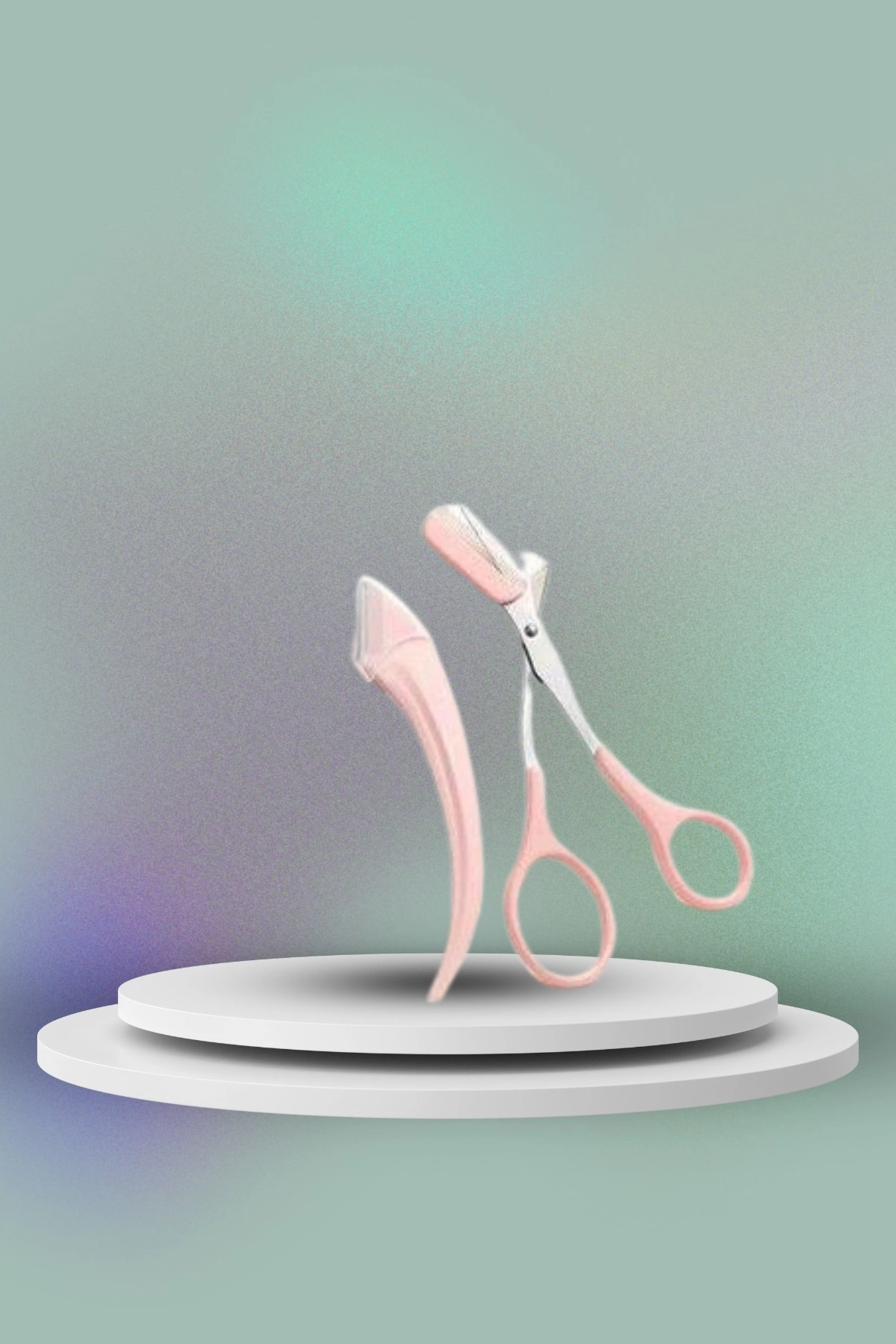 Taraklı Kaş Bıyık Makası Ve Kaş Ustura Seti Kaş Bıyık Tüy Alma Epilasyon Aleti 2'li Set ( Lisinya )