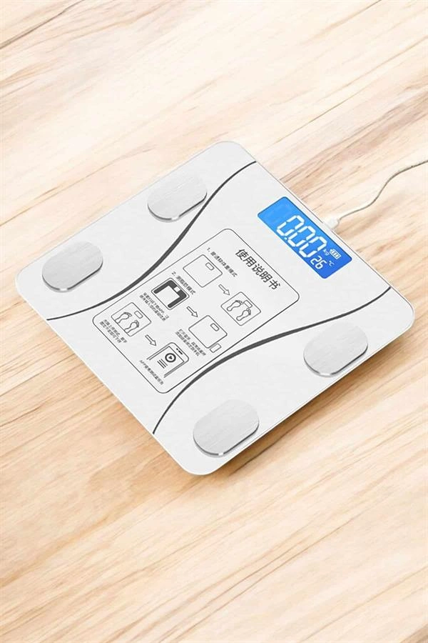 Tartı Baskül Dijital Elektronik Tartı Vücut Analiz Kablosuz Akıllı Yağ Ölçer ( Lisinya )