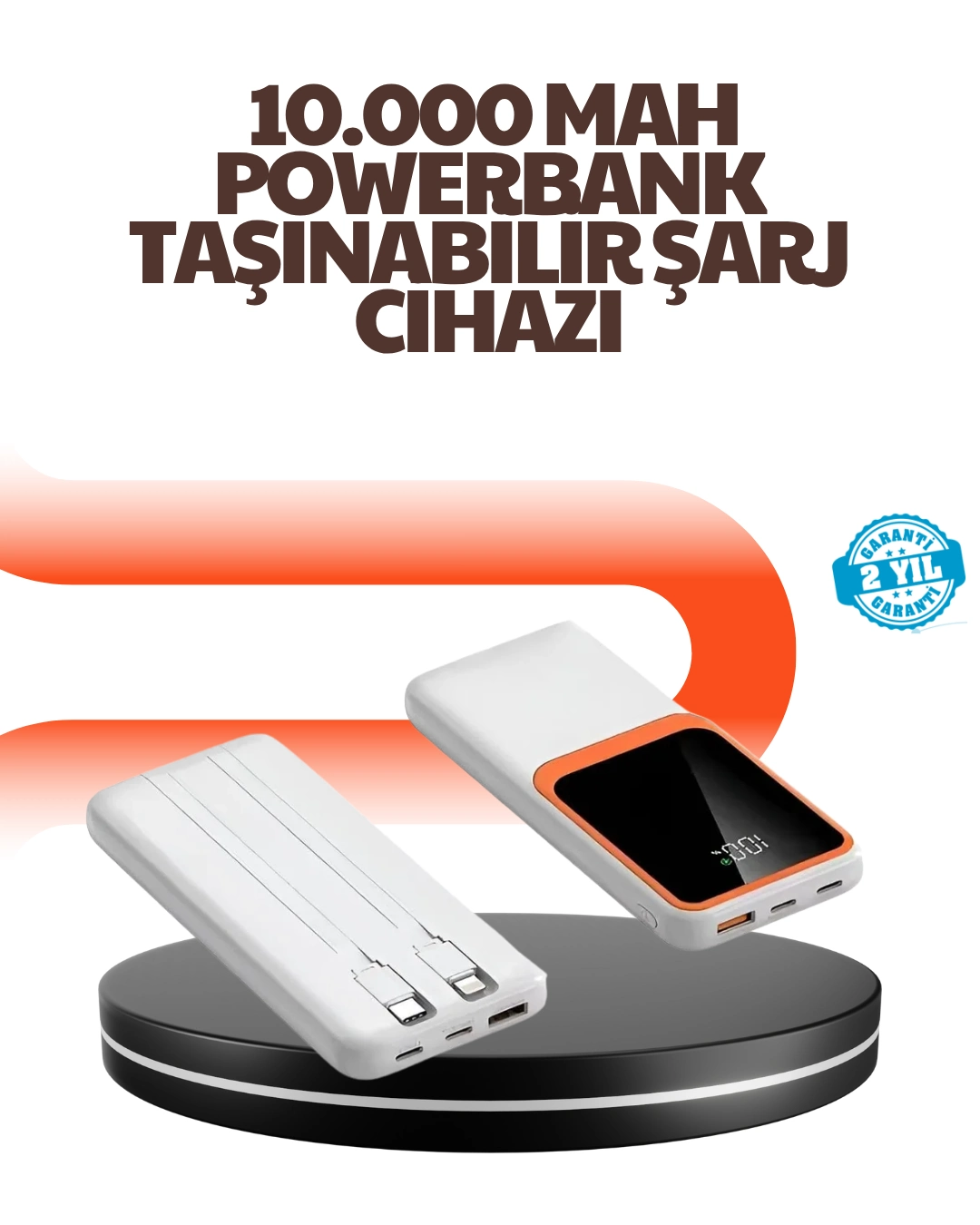 Taşınabilir 10000 Mah Powerbank – Dijital Göstergeli, Type-c Ve Usb Çıkışlı ( Lisinya )