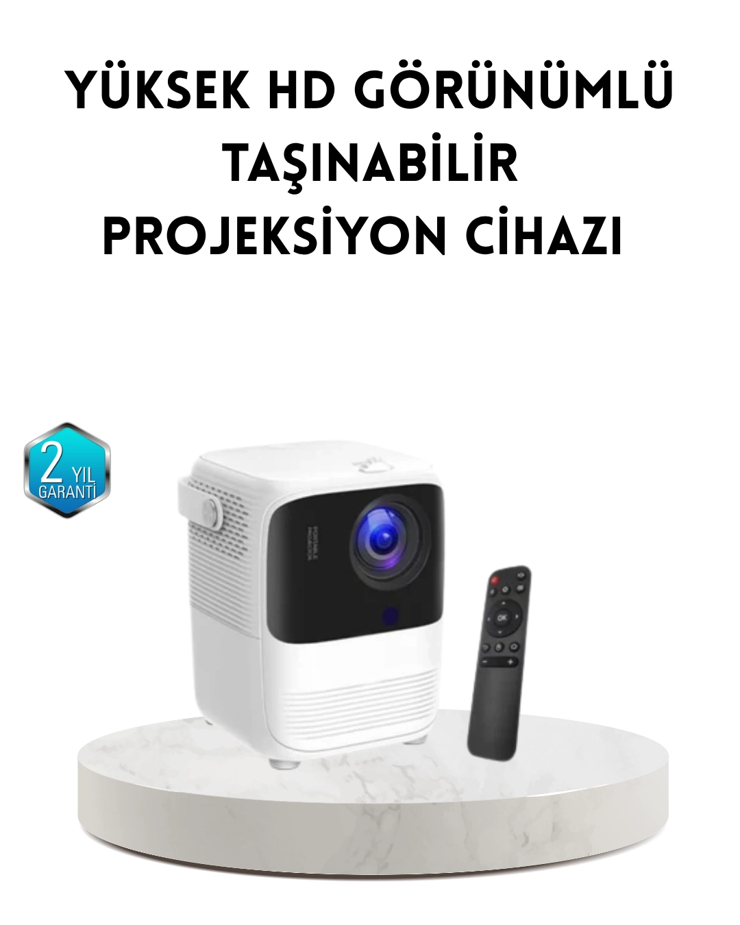 Taşınabilir Akıllı 1080p Projektör – 64gb Hafıza, 2gb Ram, Full Hd Görüntü, Kumandalı ( Lisinya )