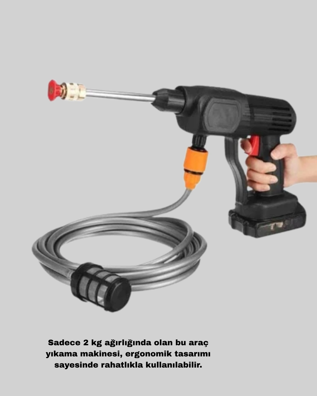 Taşınabilir Akülü Araba Yıkama Makinesi 1.7 Mpa Basınçlı Ve Ergonomik Tasarımlı ( Lisinya )