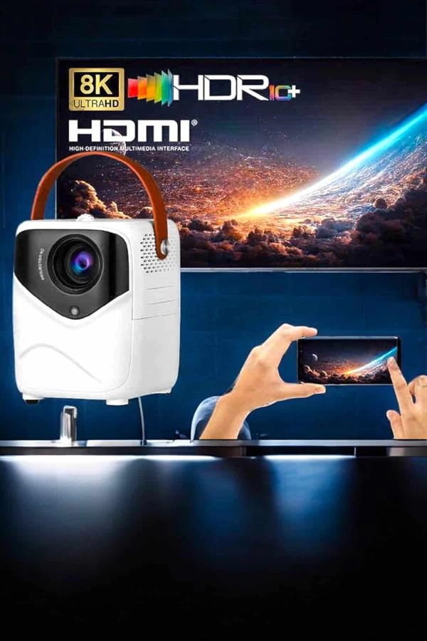 Taşınabilir Android Projeksiyon Kablosuz Destekli 4k Multimedia Tabanlı Ev Ve Ofis Tipi ( Lisinya )