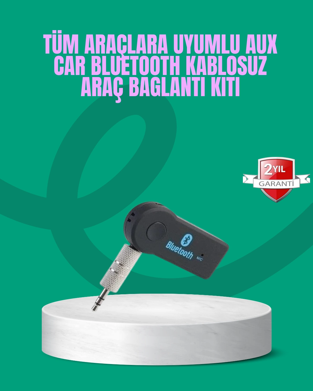 Taşınabilir Bluetooth Aux Araç Müzik Ve Konuşma Kiti ( Lisinya )