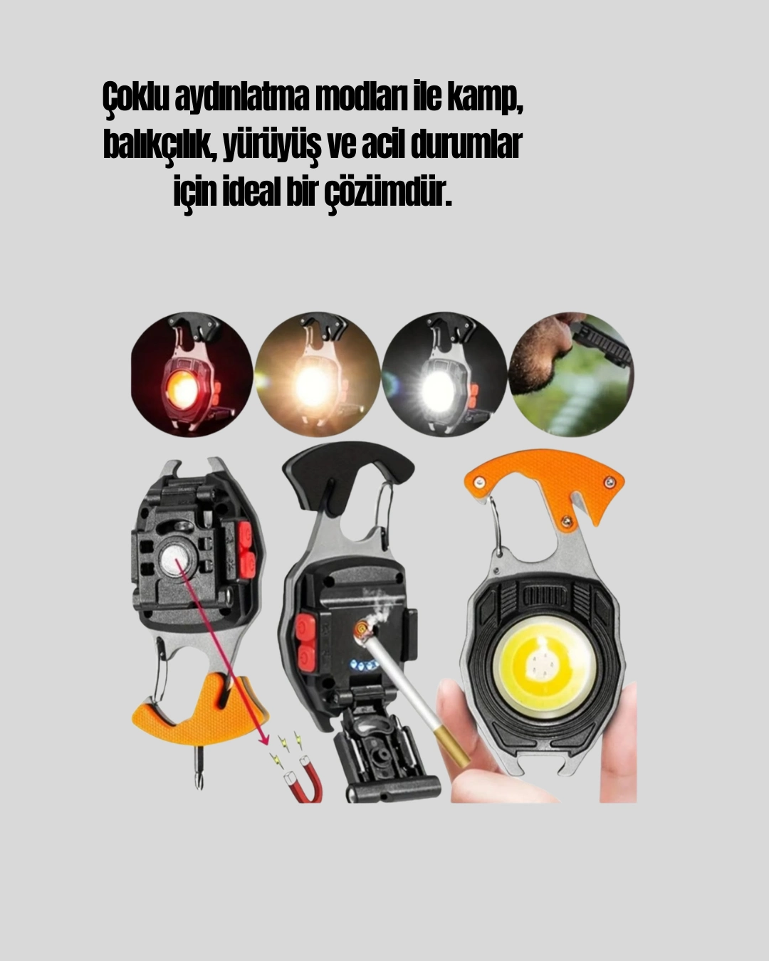 Taşınabilir Çok Amaçlı Led Işıklı Anahtarlık ( Lisinya )