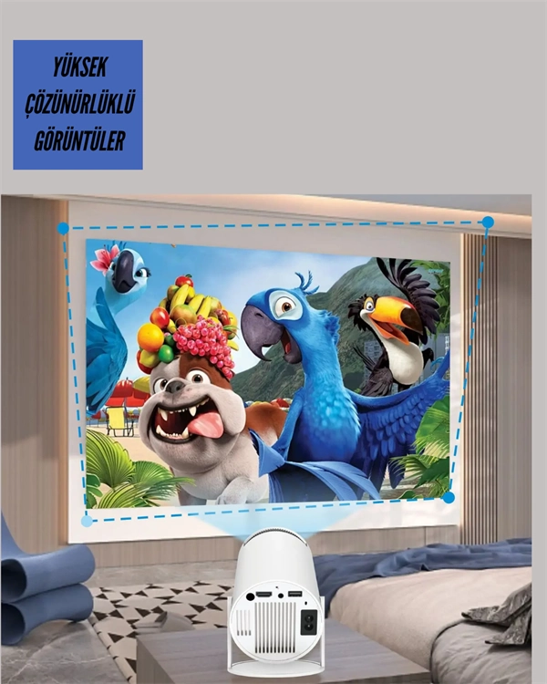 Taşınabilir Çok Fonksiyonlu Projeksiyon – Oyun, Sunum, Netflix Ve Eğitim İçin ( Lisinya )