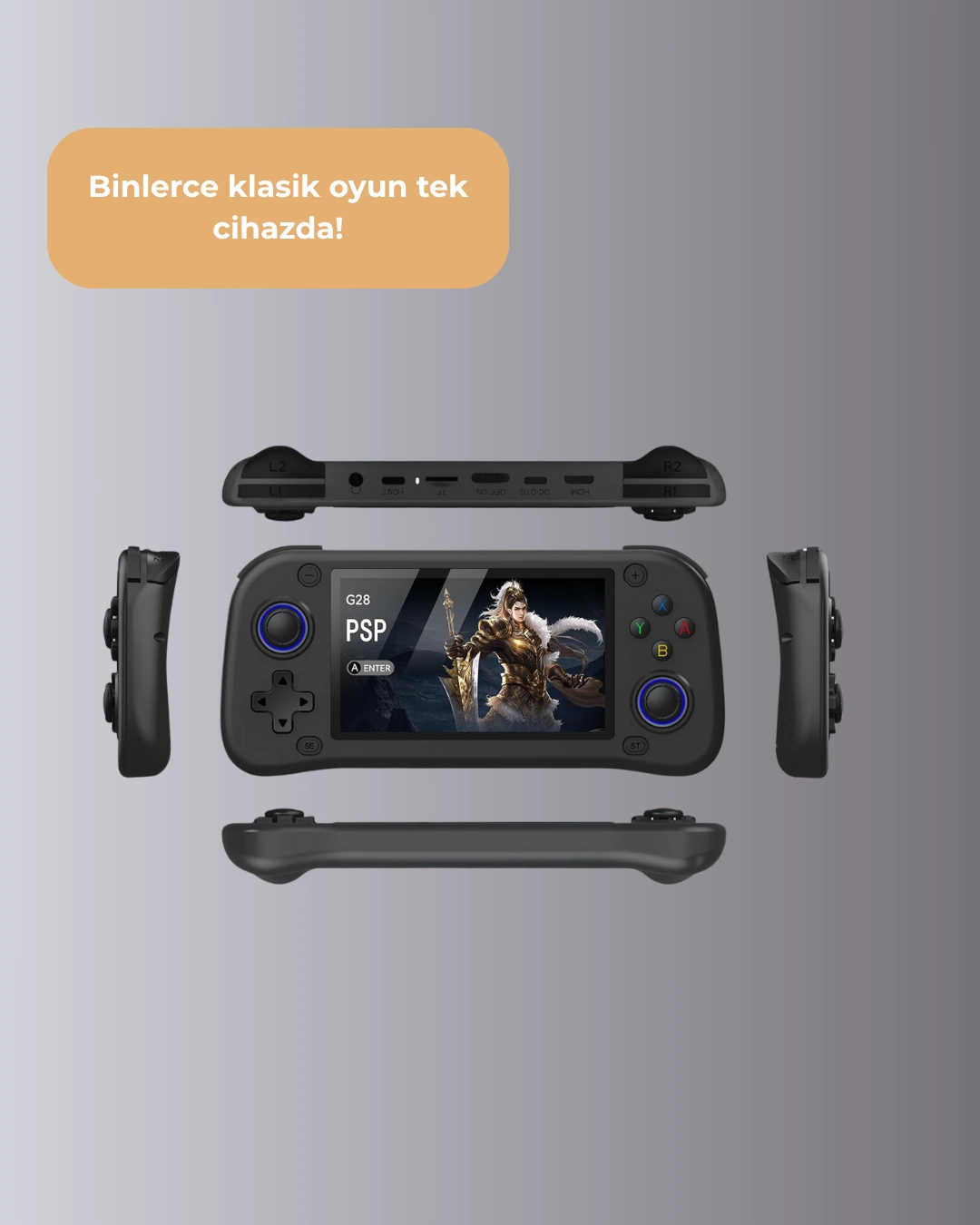 Taşınabilir El Tipi Oyun Konsolu Çoklu Emülatör Destekli 64gb ( Lisinya )