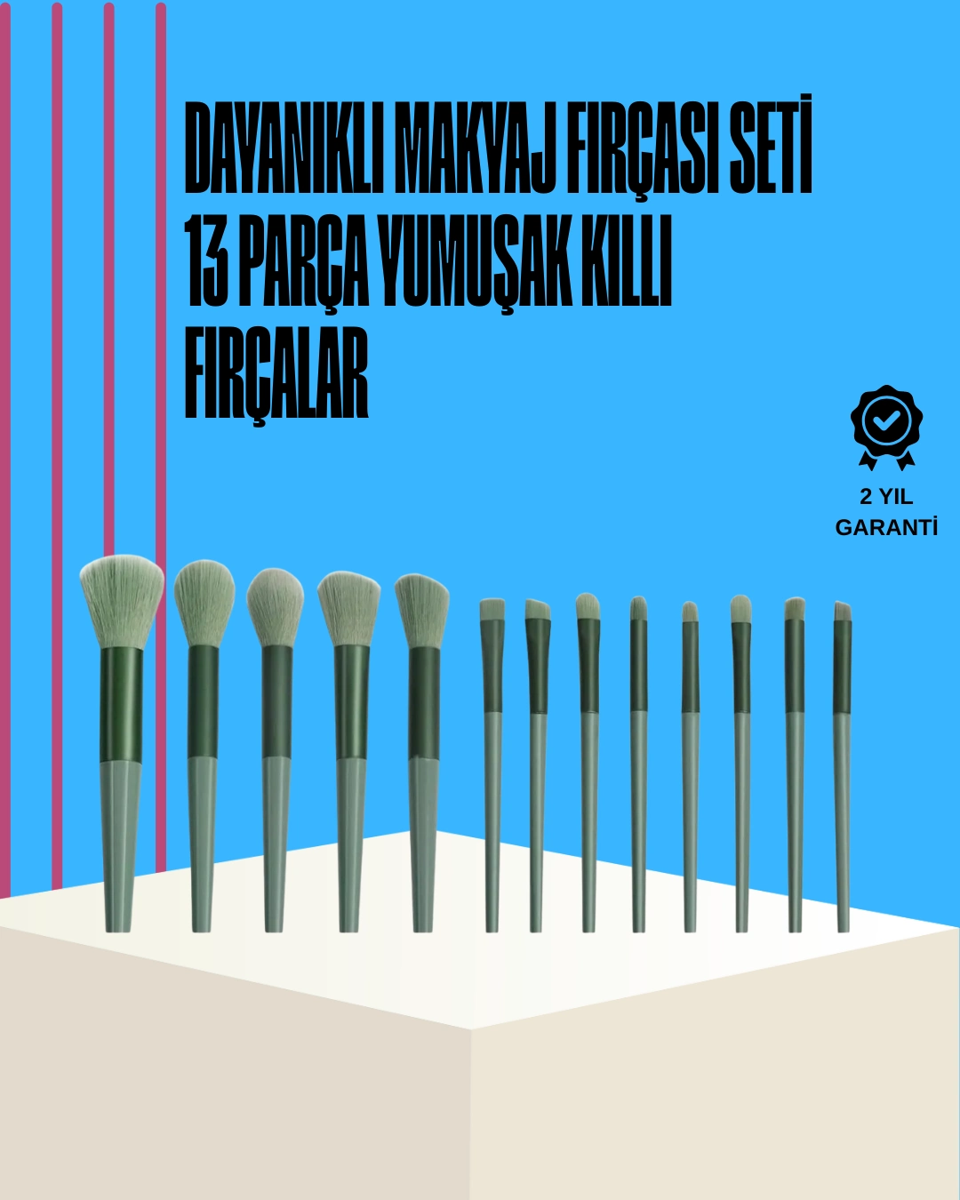 Taşınabilir Ergonomik Yapılı 13 Adet Fiber Kıllı Yüz Ve Göz Makyaj Fırçası Seti ( Lisinya ) Taşınabilir Ergonomik Yapılı 13 Adet Fiber Kıllı Yüz Ve Göz Makyaj Fırçası Seti ( Lisinya )