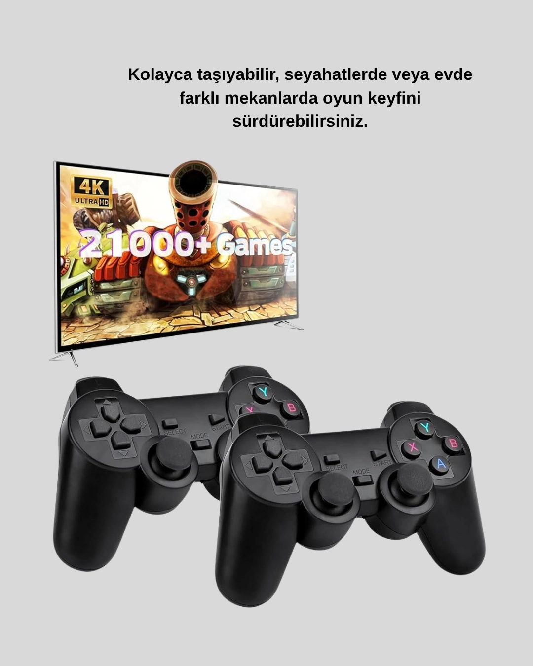 Taşınabilir Kablosuz Oyun Konsolu 2.4g Tv Destekli Kompakt Gövde ( Lisinya )