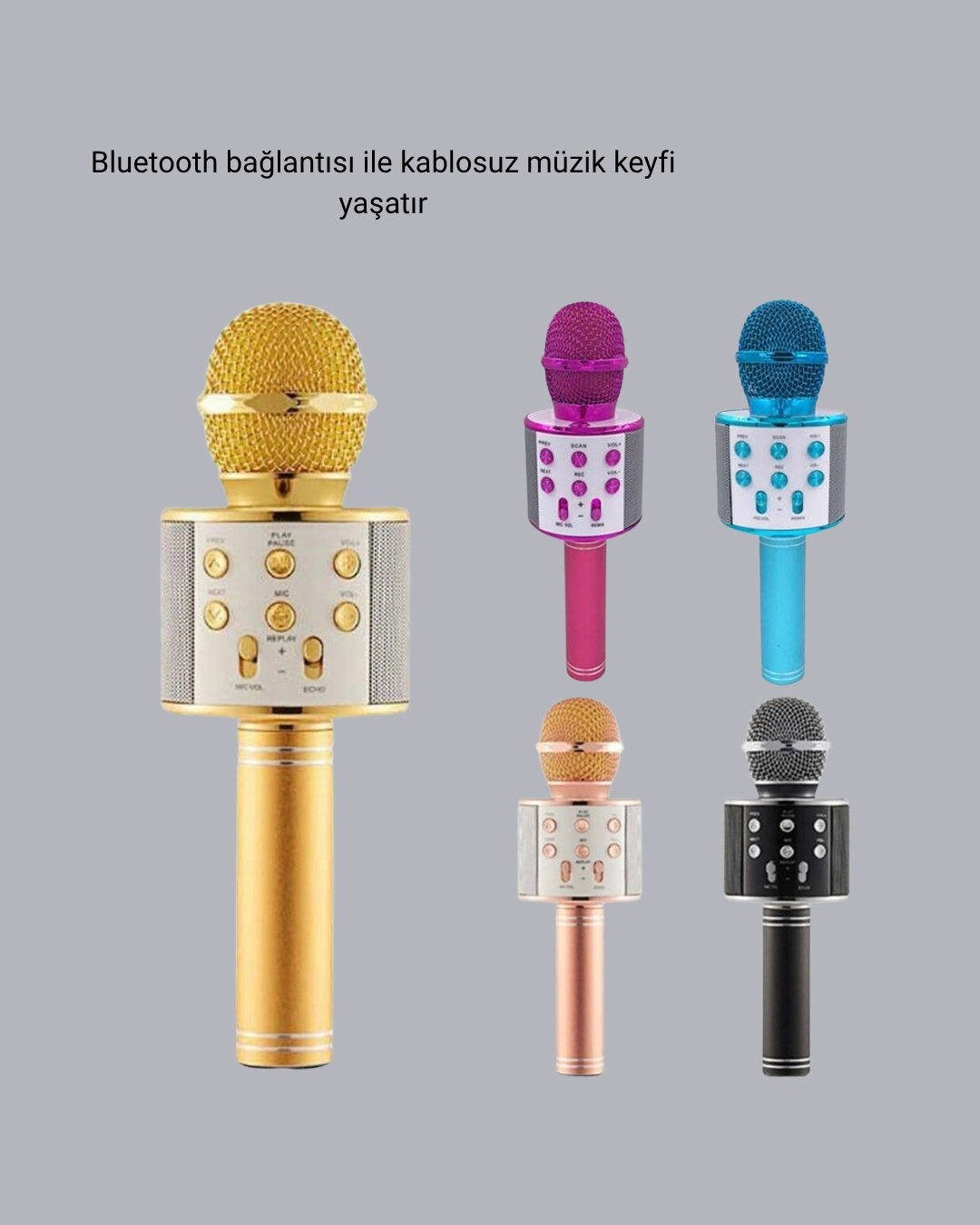 Taşınabilir Karaoke Mikrofon – Bluetooth, Usb Ve Aux Girişli ( Lisinya )