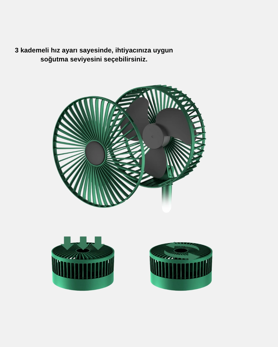 Taşınabilir Katlanabilir Mini Fan 3 Kademeli Şarj Edilebilir ( Lisinya )