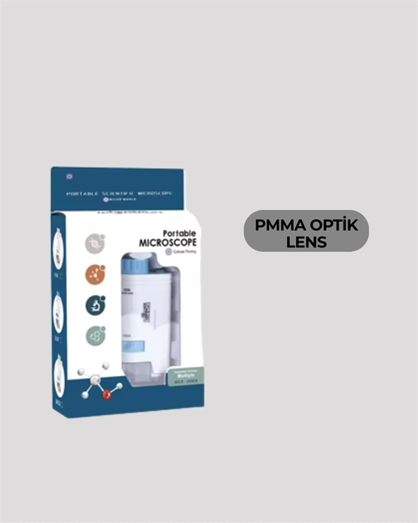 Taşınabilir Led Işıklı Cep Mikroskop – 80x–200x Büyütme ( Lisinya )