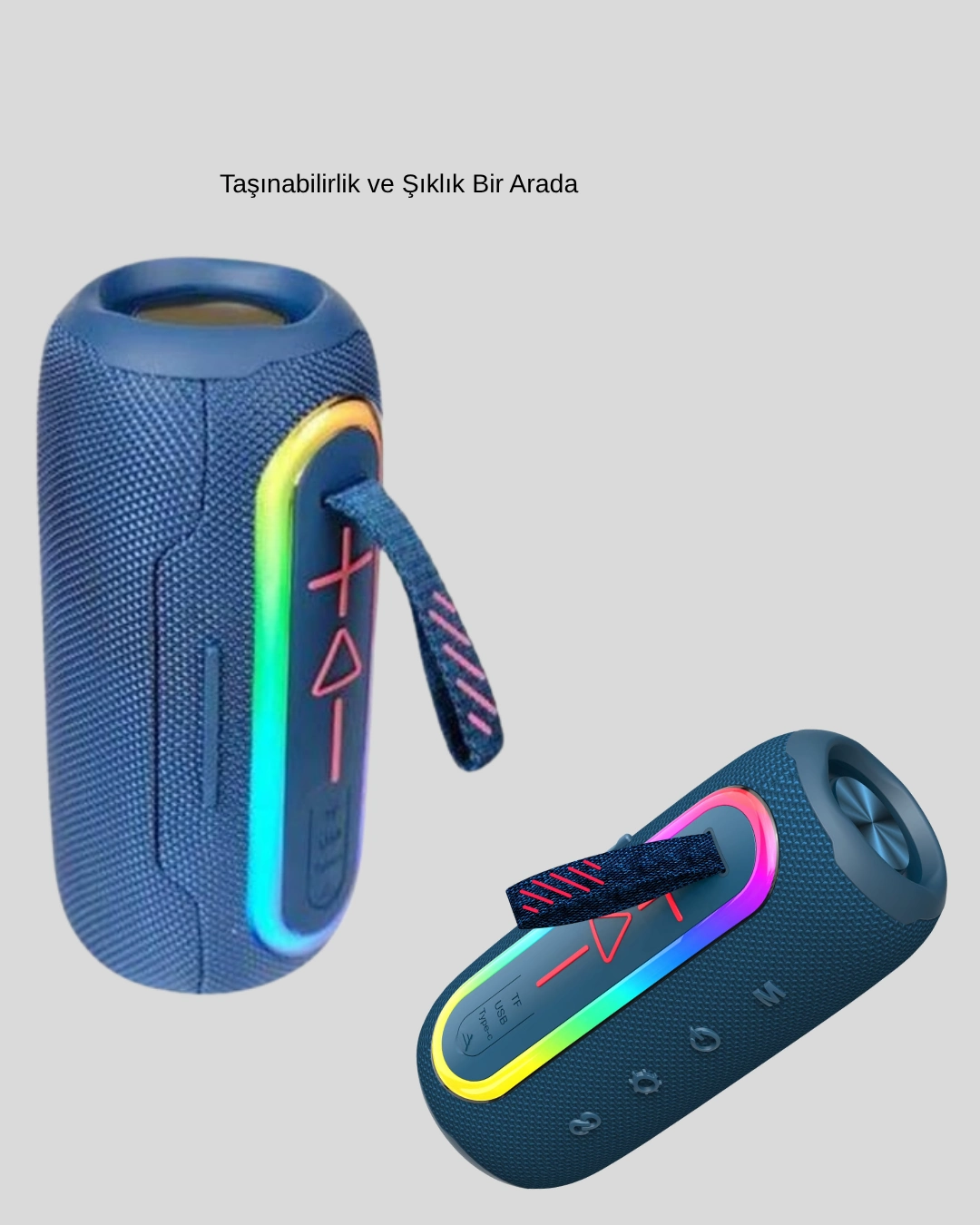 Taşınabilir Mini Bluetooth Hoparlör Güçlü Ses Ve Şık Kırmızı Tasarım ( Lisinya )