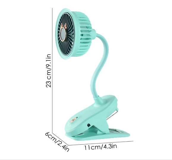 Taşınabilir Mini Klips Bebek Arabası Fanı, Fan Elektrikli Soğutma Hava Sirkülatöründe 360 Derece Dönebilen Klips ( Lisinya )