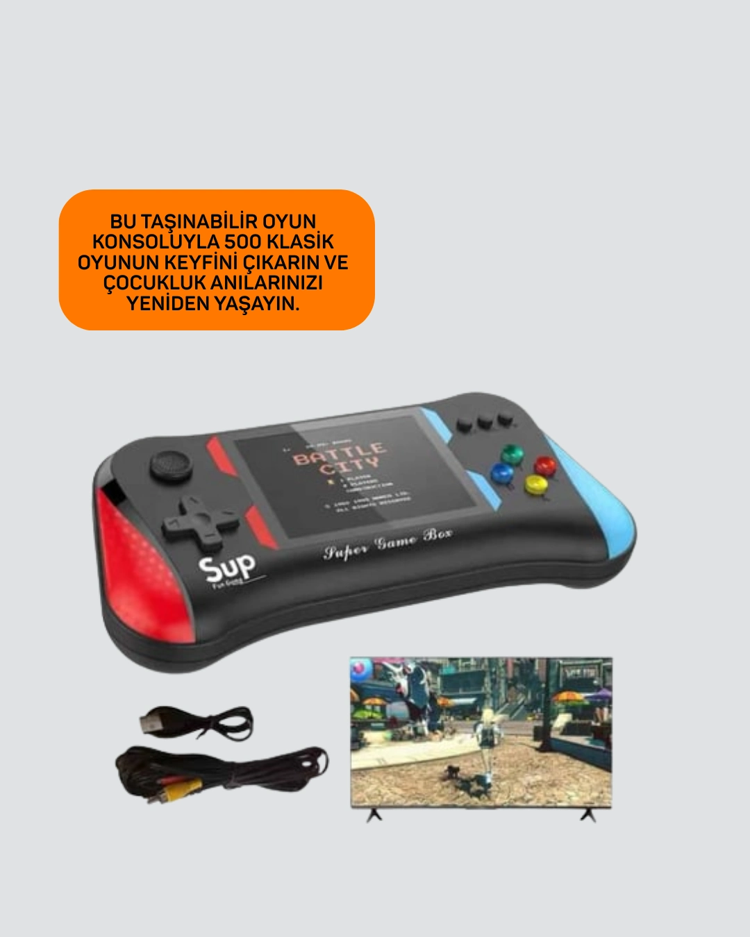 Taşınabilir Oyun Konsolu – 3,5 inç Ekranlı Ve 500 Oyunlu ( Lisinya )