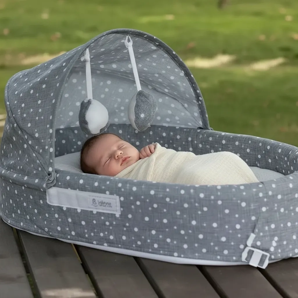 Taşınabilir Portatif Bebek Yatağı,sırt Çantasına Dönüşebilen Portatif Bebek Beşiği (gri) ( Lisinya ) Taşınabilir Portatif Bebek Yatağı,sırt Çantasına Dönüşebilen Portatif Bebek Beşiği (gri) ( Lisinya )