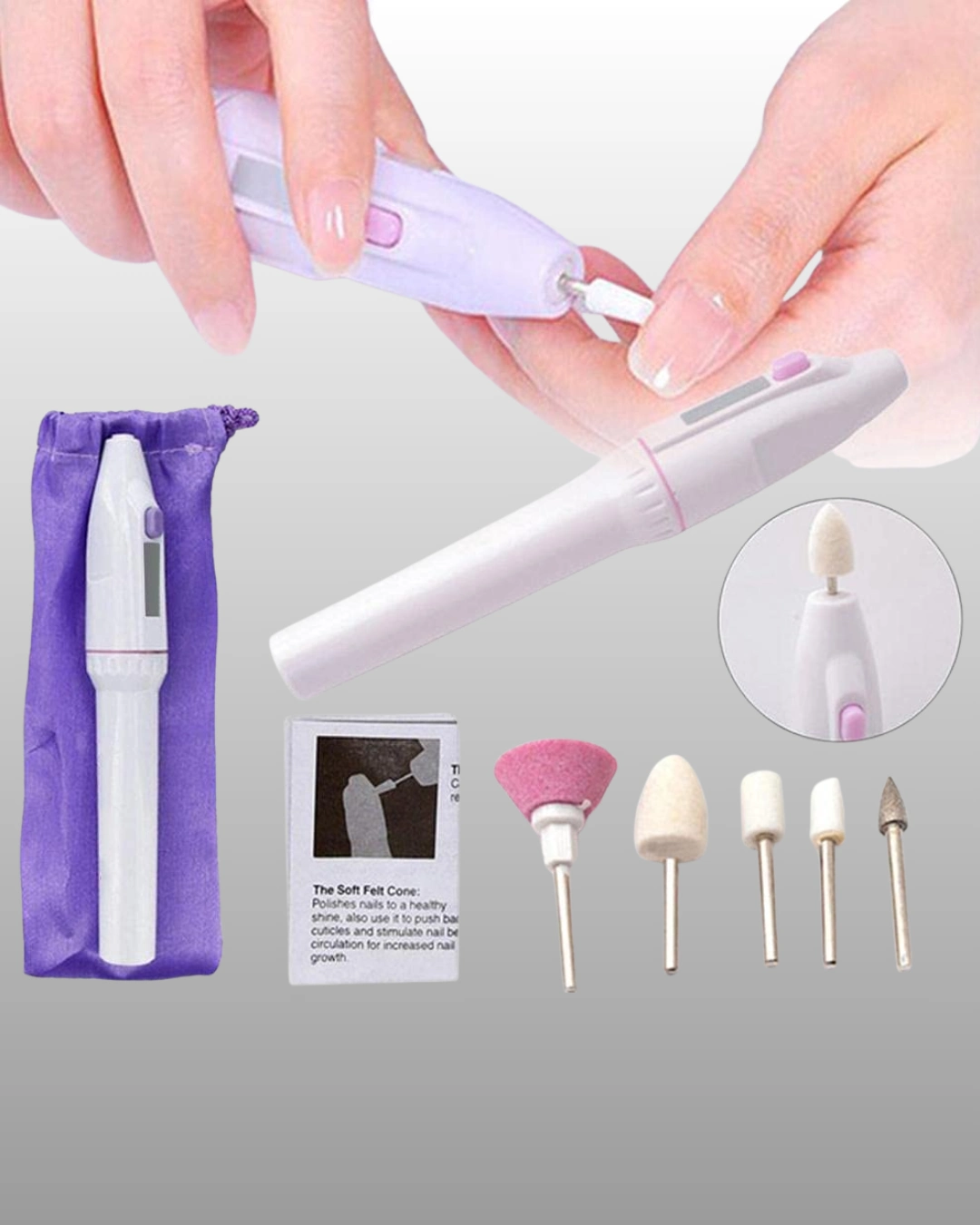 Taşınabilir Profesyonel Elektrikli Tırnak Matkap Seti – Sessiz, Güçlü Ve Dayanıklı ( Lisinya )