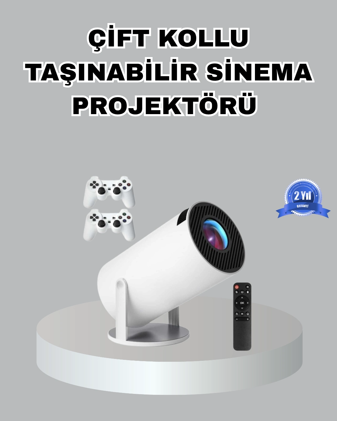 Taşınabilir Projeksiyon Cihazı 4k Destekli Wi-fi Kablosuz Ekran Yansıtma ( Lisinya )