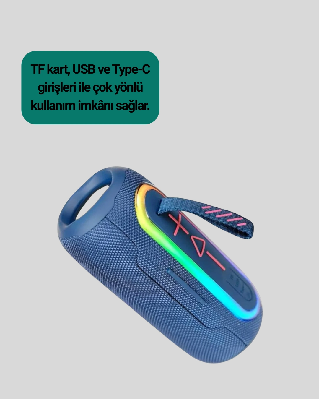 Taşınabilir Şarjlı Bluetooth Hoparlör Güçlü Bas ( Lisinya )