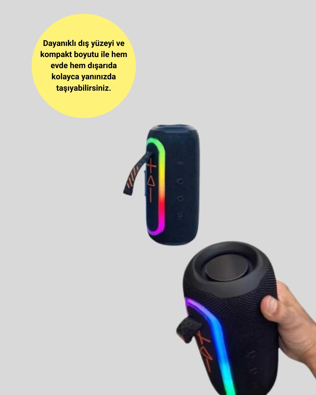 Taşınabilir Şarjlı Bluetooth Hoparlör Güçlü Bas ( Lisinya )