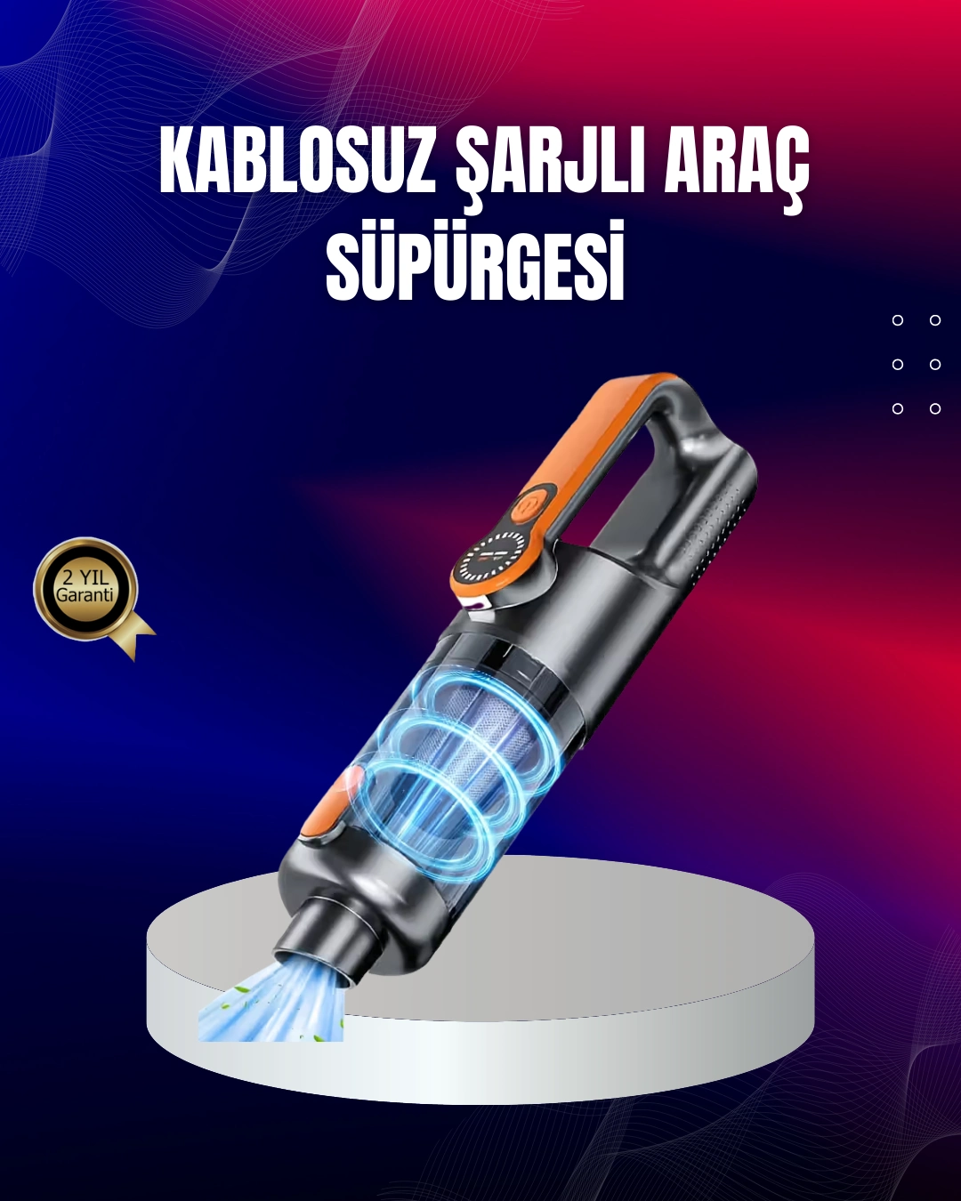 Taşınabilir Şarjlı El Süpürgesi Çok Yönlü Temizlik 5 Başlıklı Numaratör Hediyeli ( Lisinya )