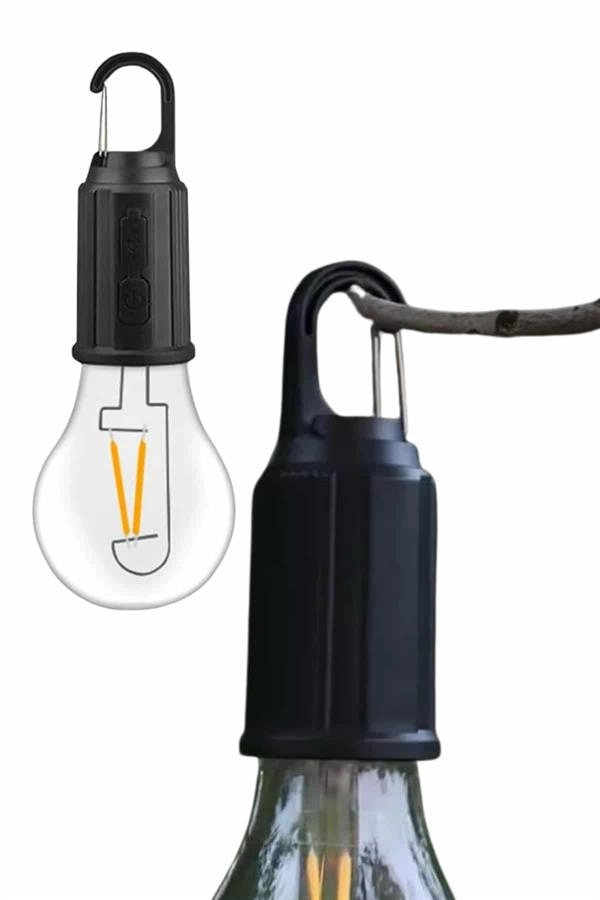 Taşınabilir Şarjlı Led Ampul Askılı Lamba Kamp Bahçe Lambası ( Lisinya )