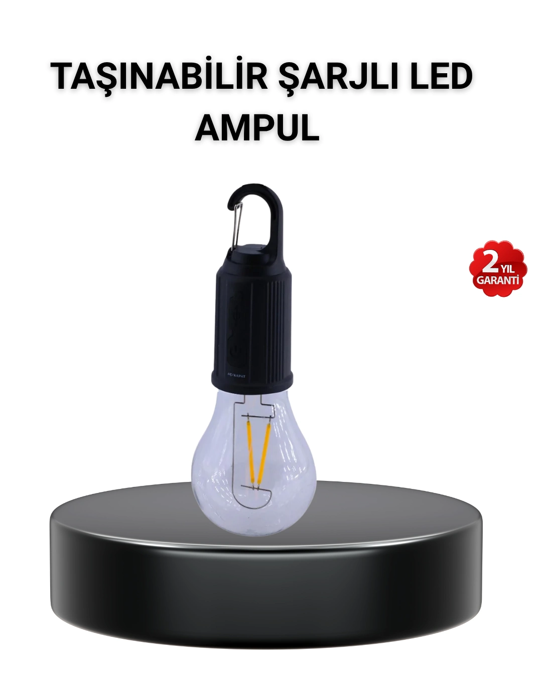 Taşınabilir Şarjlı Led Kamp Lambası – Type-c Girişli Ve Kancalı Tasarım ( Lisinya )