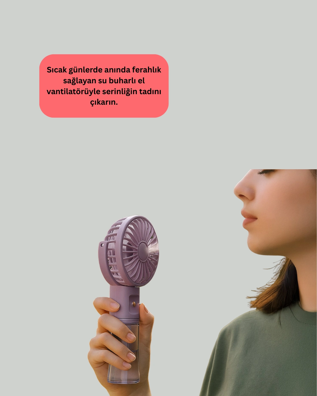 Taşınabilir Şarjlı Su Buharlı Mini Klima Fan ( Lisinya )