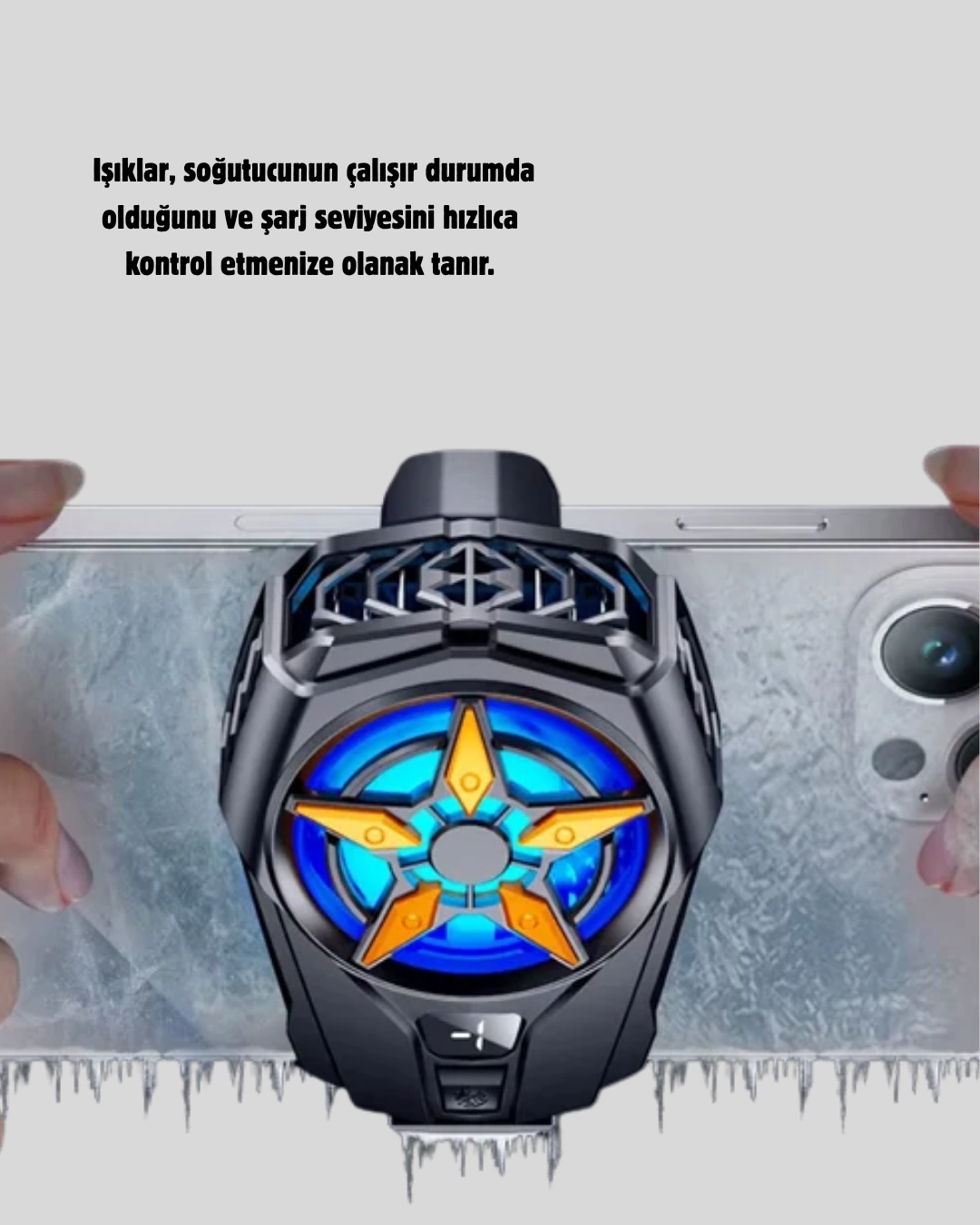 Taşınabilir Şarjlı Telefon Soğutucu – Sessiz Fan Motoru İle Yüksek Performans Koruma ( Lisinya )