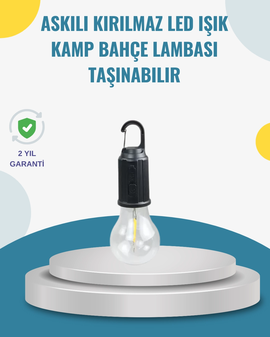 Taşınabilir Sıcak Işık Yayan Kamp Lambası ( Lisinya )