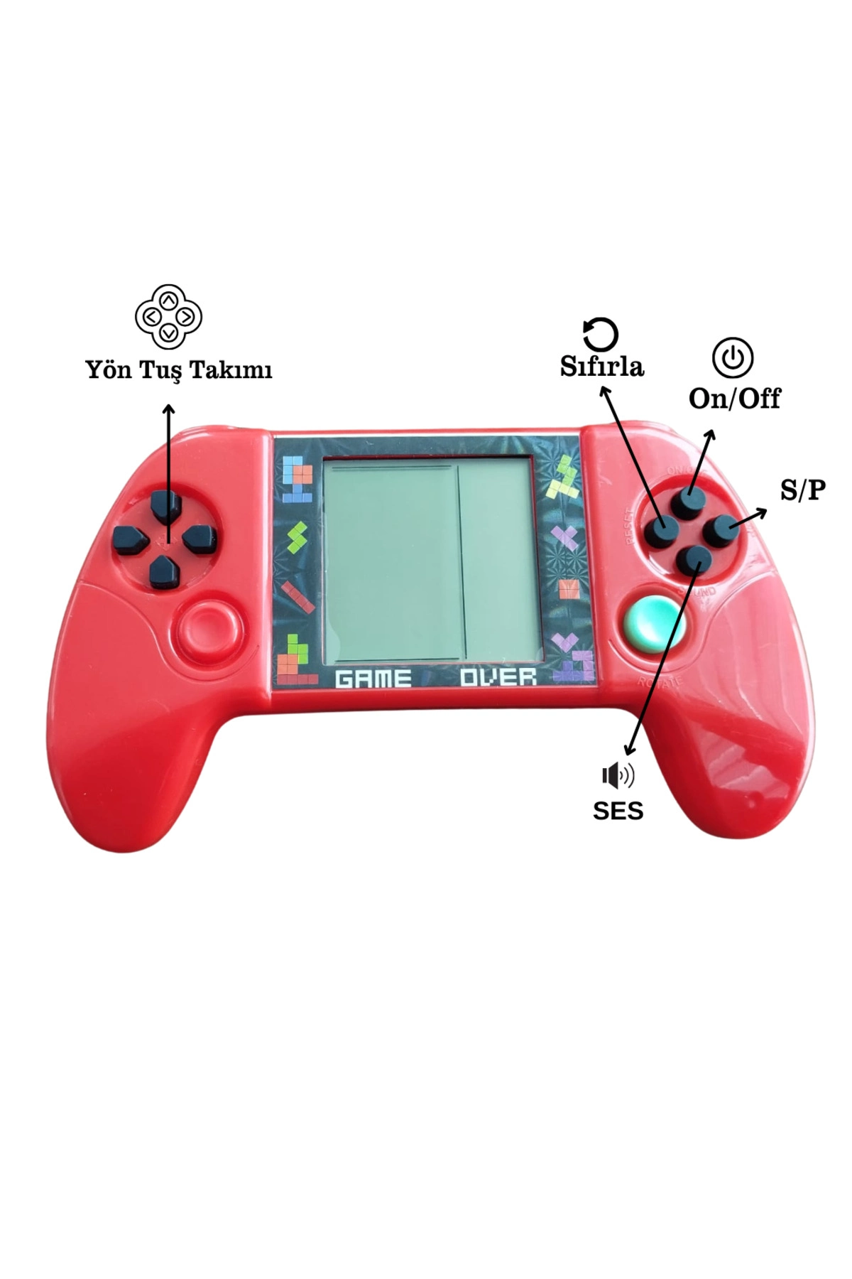 Taşınabilir Tetris Oyun Konsolu Renkli Retro Oyun Aleti Çocuklar İçin Eğlenceli Mini Konsol ( Lisinya )