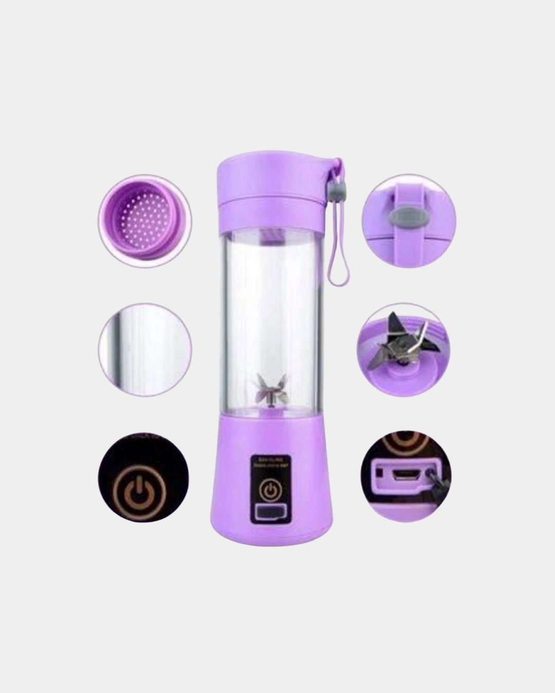 Taşınabilir Usb Şarjlı Mini Smoothie Blender 380ml Çelik Bıçaklı Portatif ( Lisinya )