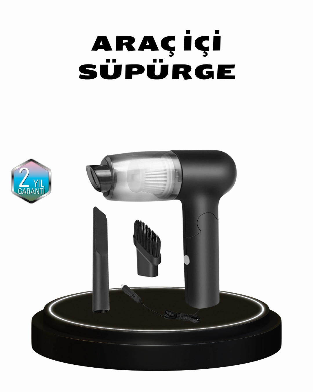 Taşınabilir Vakumlu Araç Süpürgesi – Katlanabilir Sap, Yıkanabilir Filtre, 120w Motor ( Lisinya )