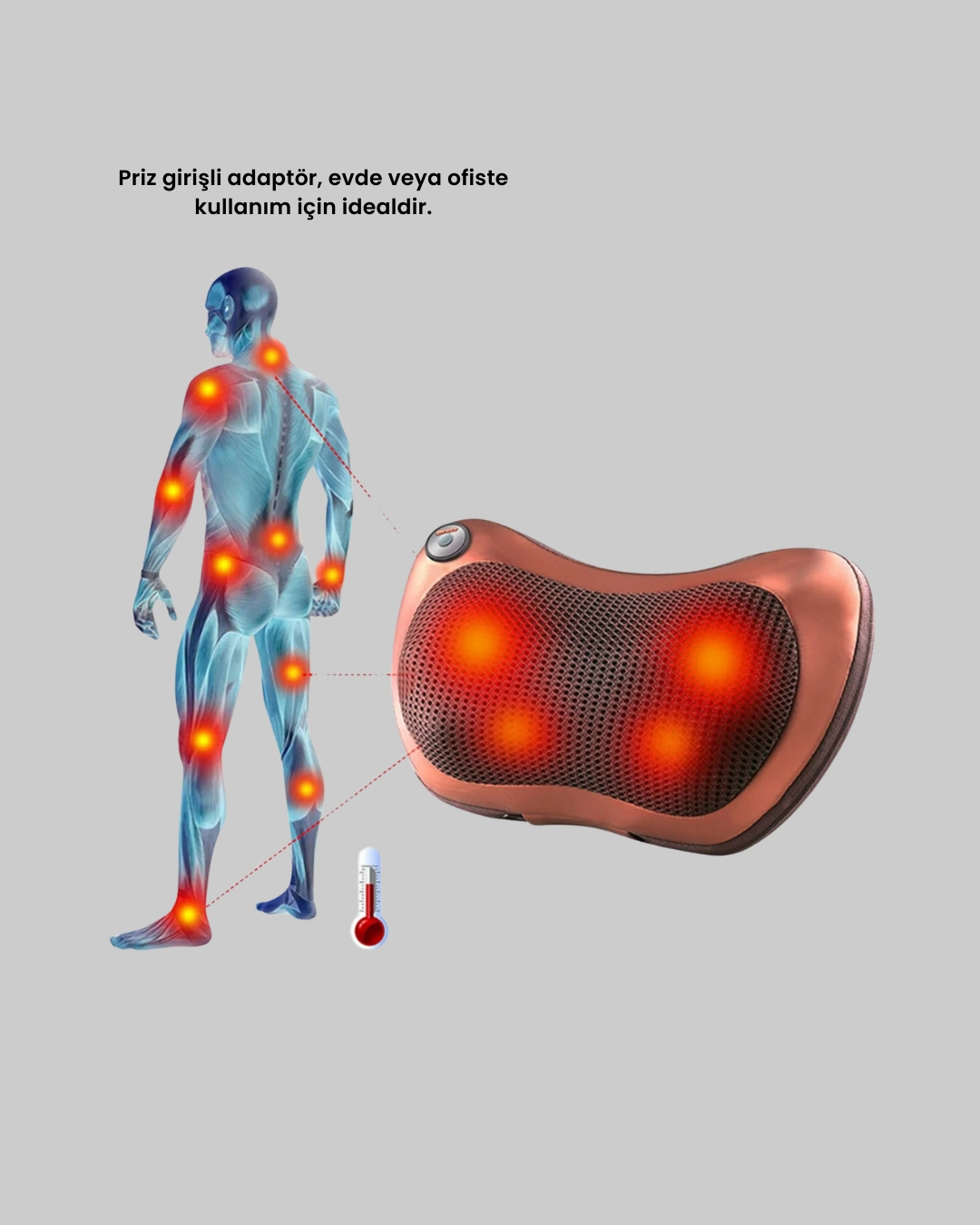 Taşınabilir Yoğurma Masaj Cihazı Boyun Bel Sırt Ayak ( Lisinya )