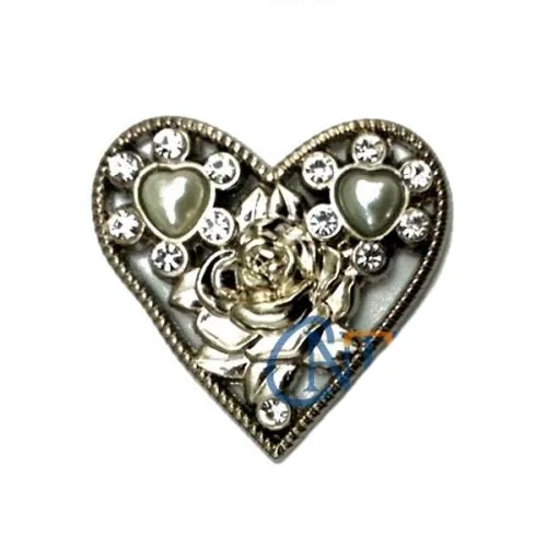 Taşlı Kalp Broş, Kutu, Sandık Süsü - Nikel, 10 Adet ( Lisinya ) Taşlı Kalp Broş, Kutu, Sandık Süsü - Nikel, 10 Adet ( Lisinya )