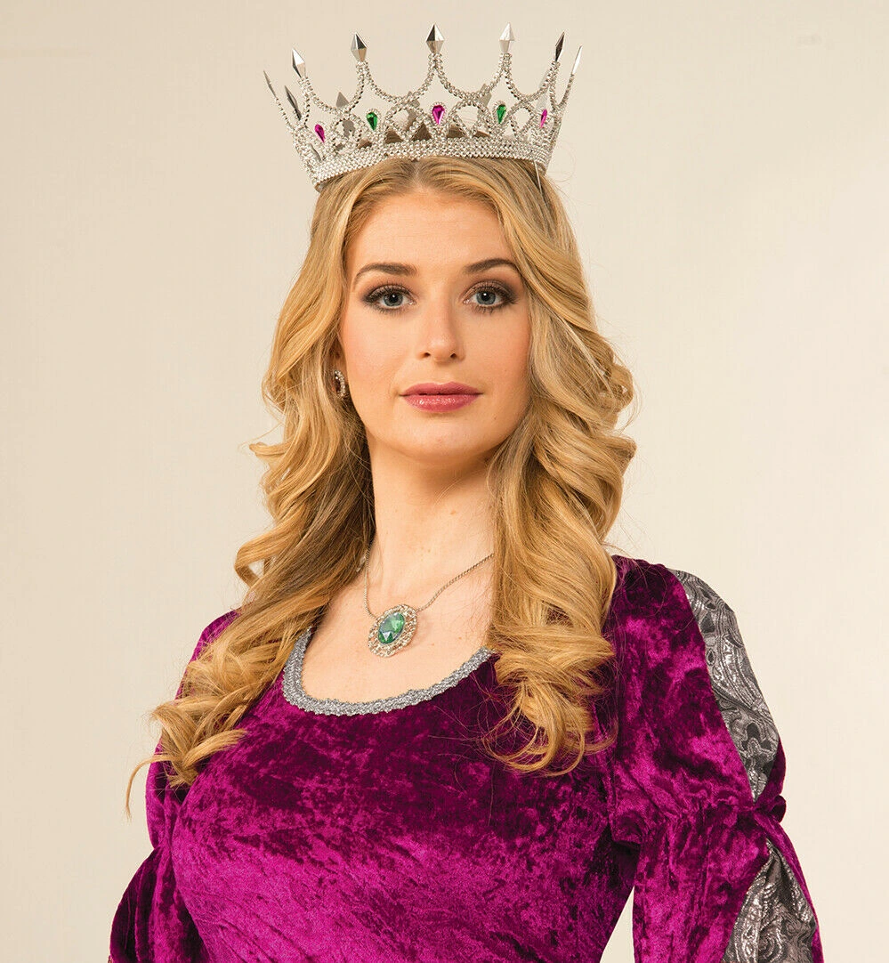 Taşlı Rönesans Kraliyet Gümüş Renk Kraliçe Tacı ( Lisinya ) Taşlı Rönesans Kraliyet Gümüş Renk Kraliçe Tacı ( Lisinya )