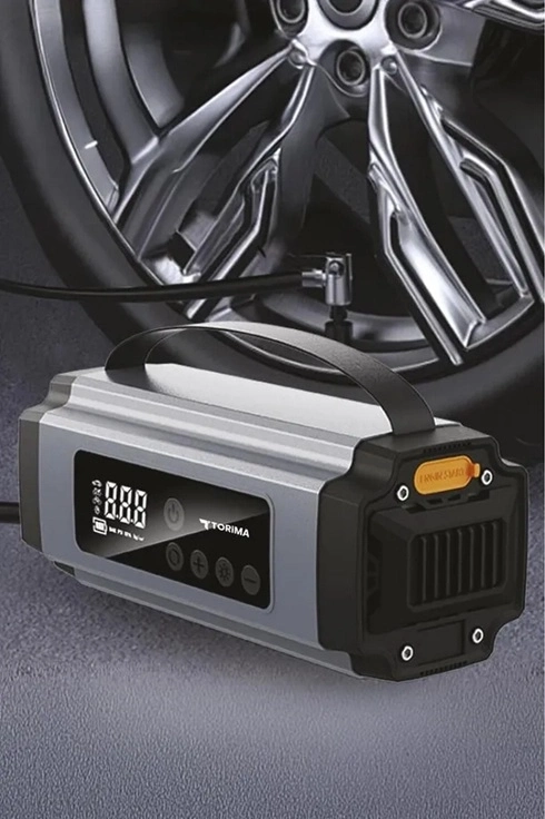 Taşnabilir Dijital Ekranlı Araç Akü Takviyeli Işıklı Oto Marş Hava Kompresörü ( Lisinya )