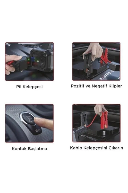 Taşnabilir Dijital Ekranlı Araç Akü Takviyeli Işıklı Oto Marş Hava Kompresörü ( Lisinya )