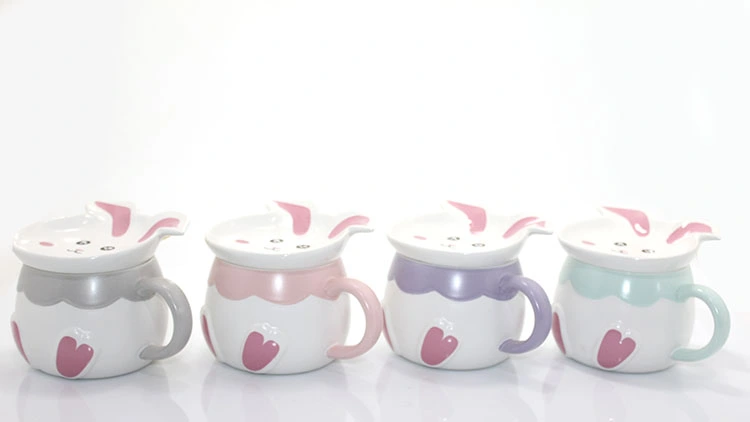 Tavşan Tasarımlı Porselen Kupa Bardak ( Lisinya ) Tavşan Tasarımlı Porselen Kupa Bardak ( Lisinya )