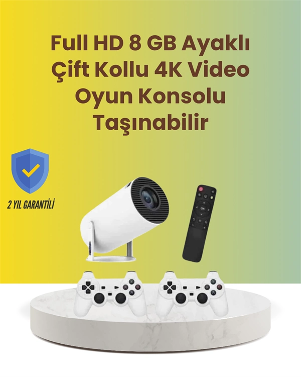 Tçift Kollu Tasarımlı Kablosuz Projeksiyon – 4k, 10.000 Oyun Ve Smart App Desteği ( Lisinya )