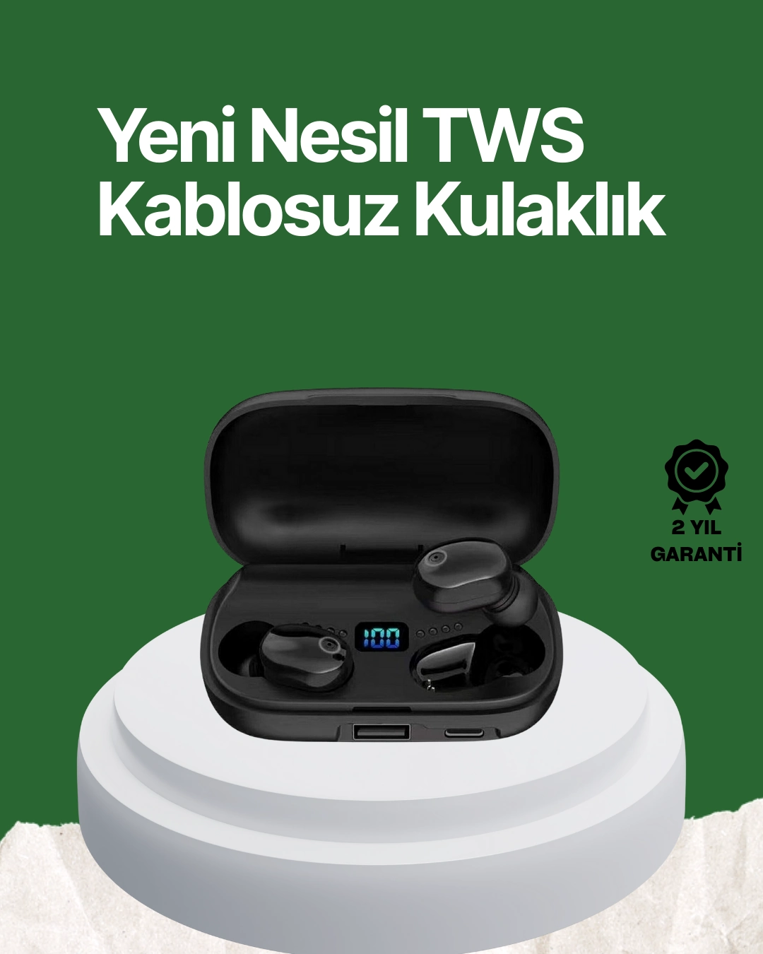 Telefon Şarj Destekli 1800 Mah A10s Tws Kablosuz Kulak İçi Kulaklık ( Lisinya )