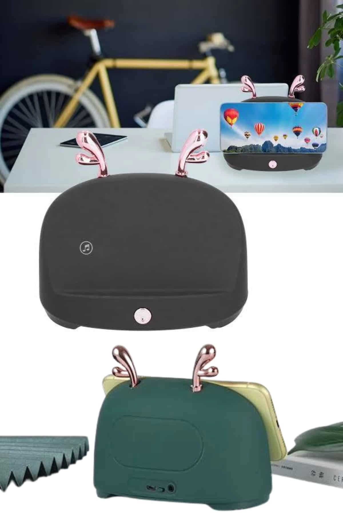 Telefon Tutucu Bluetooth Hoparlör Geyikli Renkli Uzun Ömürlü ( Lisinya )