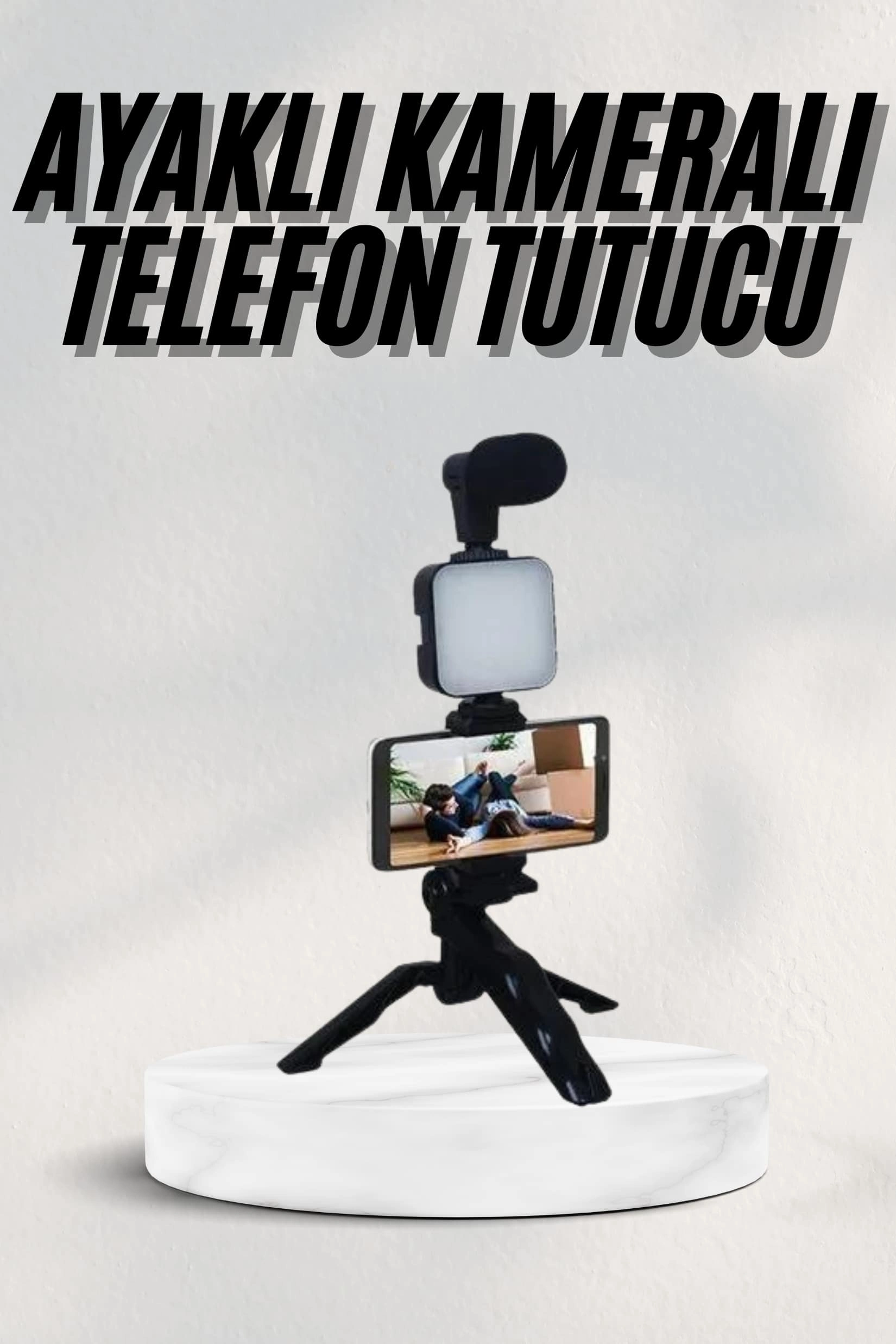 Telefon Tutucu Led Işıklı Kumandalı Mikrofon Telefon Vlog Video Kayıt ( Lisinya ) Telefon Tutucu Led Işıklı Kumandalı Mikrofon Telefon Vlog Video Kayıt ( Lisinya )